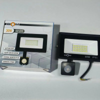 LED прожектор Biom 30W 6200К IP65 220V с датчиком движения S6-SMD-20-Slim+Sensor 